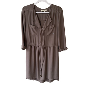 Monk & Lou Olive Green Utility Dress Size XS Minimalist Casual Lightweight